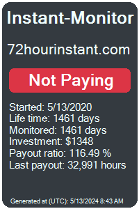72hourinstant.com Monitored by Instant-Monitor.com