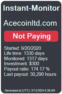 acecoinltd.com Monitored by Instant-Monitor.com