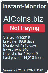 aicoins.biz Monitored by Instant-Monitor.com