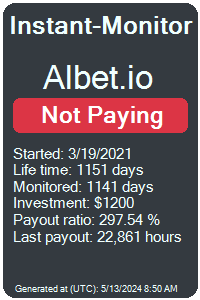 albet.io Monitored by Instant-Monitor.com