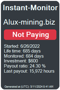 alux-mining.biz Monitored by Instant-Monitor.com