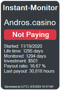 andros.casino Monitored by Instant-Monitor.com