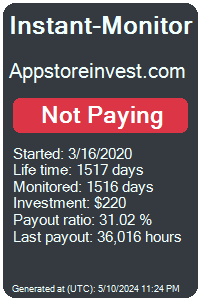 appstoreinvest.com Monitored by Instant-Monitor.com