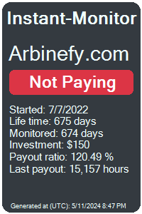 arbinefy.com Monitored by Instant-Monitor.com