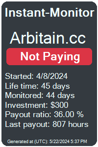 arbitain.cc Monitored by Instant-Monitor.com