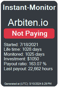 arbiten.io Monitored by Instant-Monitor.com