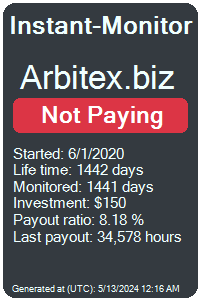 arbitex.biz Monitored by Instant-Monitor.com