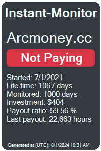 arcmoney.cc Monitored by Instant-Monitor.com