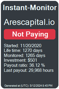 arescapital.io Monitored by Instant-Monitor.com