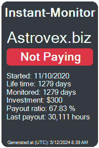 astrovex.biz Monitored by Instant-Monitor.com