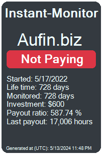 aufin.biz Monitored by Instant-Monitor.com