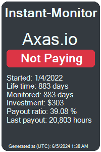 axas.io Monitored by Instant-Monitor.com