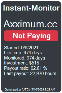 axximum.cc Monitored by Instant-Monitor.com