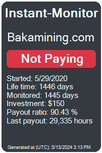 bakamining.com Monitored by Instant-Monitor.com