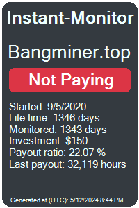 bangminer.top Monitored by Instant-Monitor.com