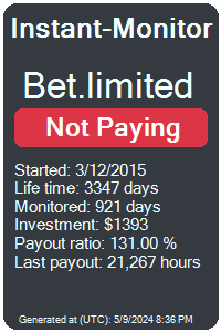 bet.limited Monitored by Instant-Monitor.com