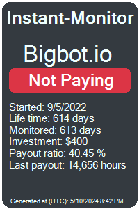 bigbot.io Monitored by Instant-Monitor.com