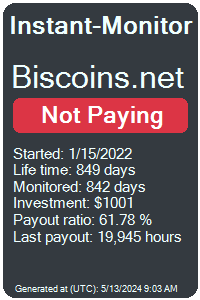 biscoins.net Monitored by Instant-Monitor.com