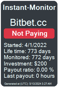 bitbet.cc Monitored by Instant-Monitor.com