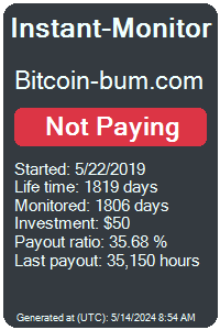 bitcoin-bum.com Monitored by Instant-Monitor.com