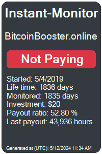bitcoinbooster.online Monitored by Instant-Monitor.com
