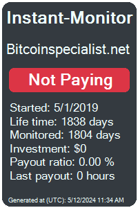 bitcoinspecialist.net Monitored by Instant-Monitor.com
