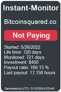 bitcoinsquared.co Monitored by Instant-Monitor.com