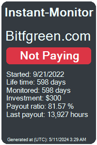 bitfgreen.com Monitored by Instant-Monitor.com