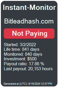 bitleadhash.com Monitored by Instant-Monitor.com