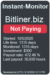 bitliner.biz Monitored by Instant-Monitor.com