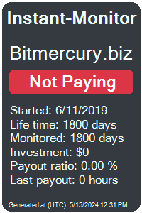 bitmercury.biz Monitored by Instant-Monitor.com