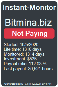 bitmina.biz Monitored by Instant-Monitor.com