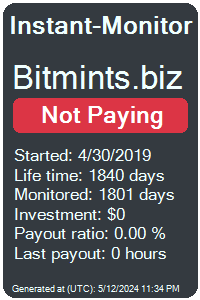 bitmints.biz Monitored by Instant-Monitor.com