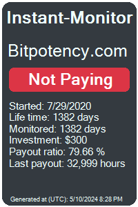 bitpotency.com Monitored by Instant-Monitor.com