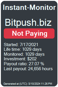 bitpush.biz Monitored by Instant-Monitor.com
