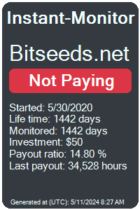 bitseeds.net Monitored by Instant-Monitor.com