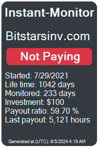 bitstarsinv.com Monitored by Instant-Monitor.com