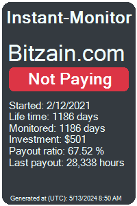 bitzain.com Monitored by Instant-Monitor.com
