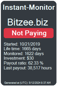 bitzee.biz Monitored by Instant-Monitor.com