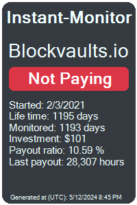 blockvaults.io Monitored by Instant-Monitor.com