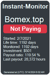 bomex.top Monitored by Instant-Monitor.com