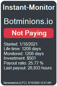 botminions.io Monitored by Instant-Monitor.com