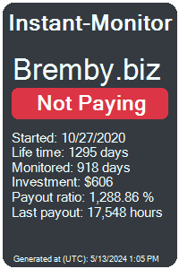 bremby.biz Monitored by Instant-Monitor.com