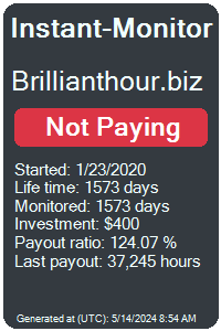 brillianthour.biz Monitored by Instant-Monitor.com