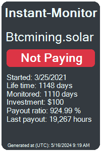 btcmining.solar Monitored by Instant-Monitor.com