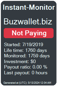 buzwallet.biz Monitored by Instant-Monitor.com
