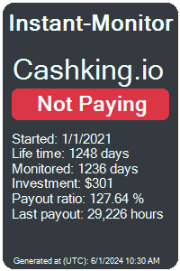 cashking.io Monitored by Instant-Monitor.com