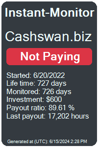 cashswan.biz Monitored by Instant-Monitor.com