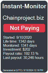 chainproject.biz Monitored by Instant-Monitor.com