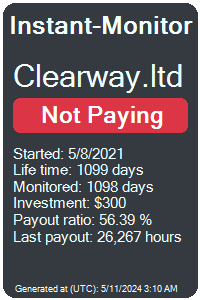 clearway.ltd Monitored by Instant-Monitor.com